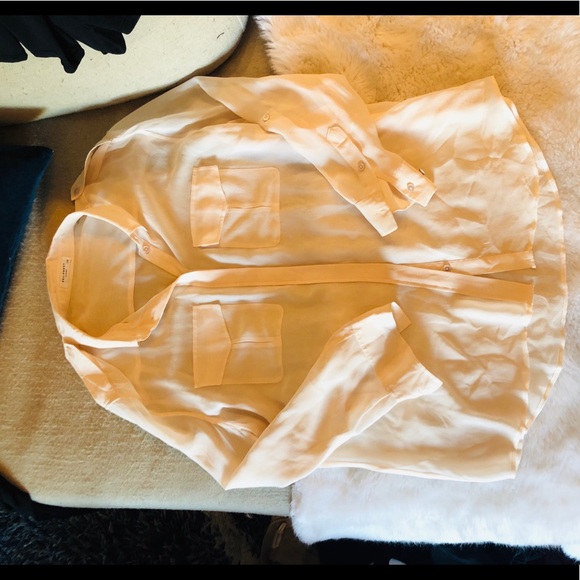 Worn once- amazing sheer pink silk blouse - Picture 2 of 5